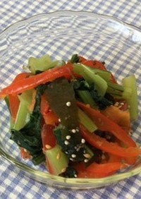 小松菜のお湯かけサラダ
