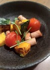 カボチャ、ミニトマト、魚二ソのマヨソテー