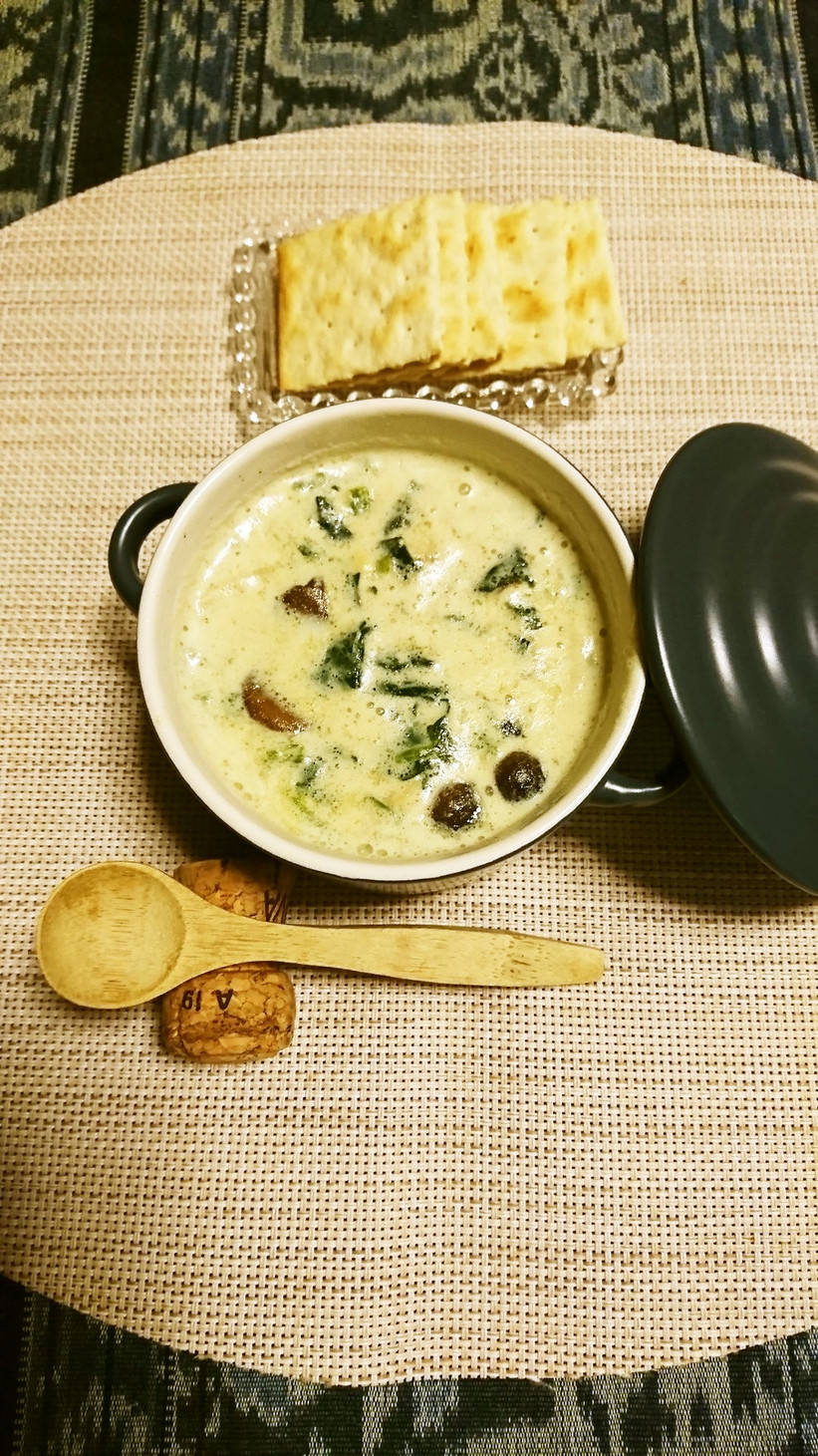 キノコ豆乳味噌スープの画像