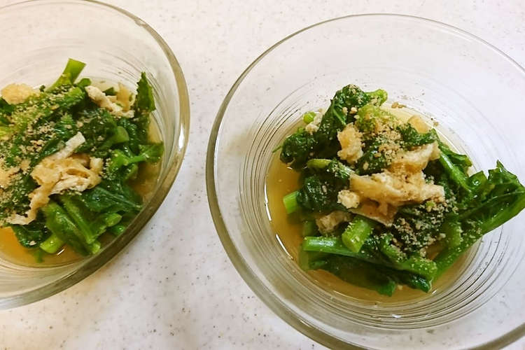 菜の花 菜花 と油揚げのだし煮 レシピ 作り方 By Kusakokuku クックパッド 簡単おいしいみんなのレシピが373万品