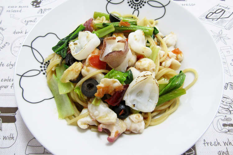 水蛸と小松菜のパスタ レシピ 作り方 By クックgonbao クックパッド 簡単おいしいみんなのレシピが356万品