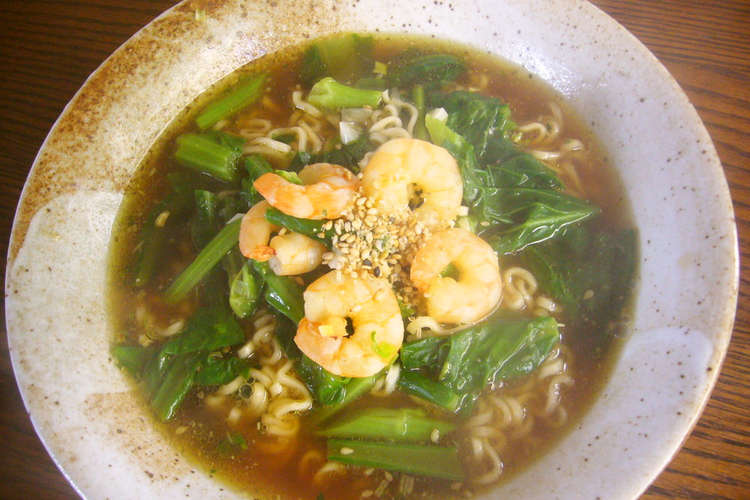 サッポロ一番 スタミナ海老菜花ラーメン レシピ 作り方 By あずまち クックパッド 簡単おいしいみんなのレシピが370万品