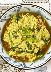 チンゲンサイと小エビの卵とじラーメン～♪