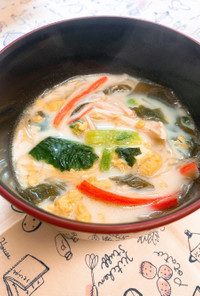 【学生】春雨ミルク中華スープ