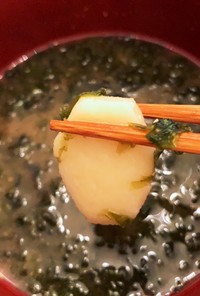 長芋とあおさのお味噌汁
