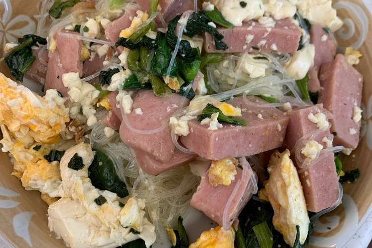 スパムと小松菜のソーメンチャンプル レシピ 作り方 By 食べてダイエット クックパッド 簡単おいしいみんなのレシピが354万品