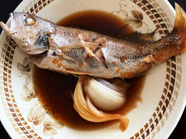 煮魚 いしもちと新玉ねぎ レシピ 作り方 By 健康の源 クックパッド