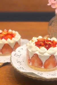 たっぷり苺の簡単ショートケーキ♡