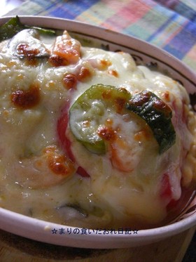 タイカレーをアレンジ☆トマ豆腐チーズ焼き