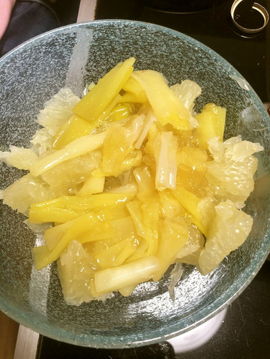 千寿ネギの芯の蜂蜜レモン漬けの写真