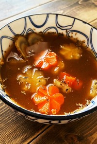 野菜くずの出汁で作る根菜味噌スープカレー