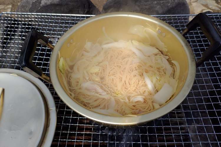 qの〆に ケンミンの焼ビーフン レシピ 作り方 By 妙見の森ｂｂｑテラス クックパッド