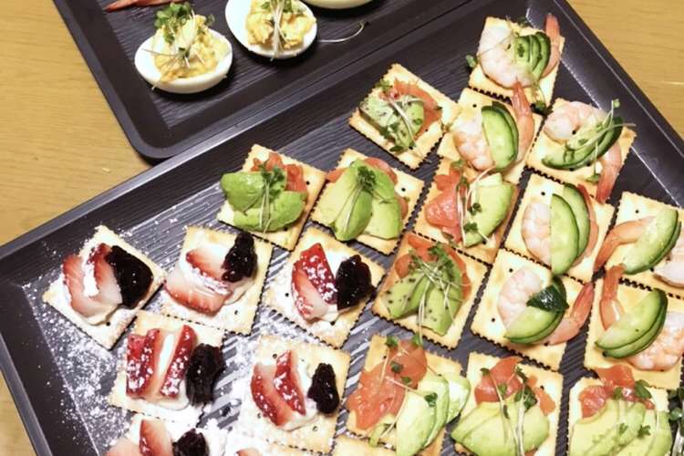 クラッカーになんでも乗せて パーティ レシピ 作り方 By Jam クックパッド 簡単おいしいみんなのレシピが376万品