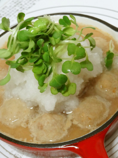 伊藤ハム冷凍鶏だんご 味噌煮おろし盛りの写真