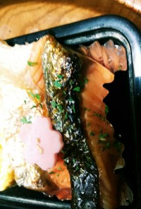 紅塩鮭をパセリで飾って✨(^q^)☺⛄☕