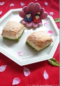 【ひな祭り】苺と抹茶で菱餅風スコーン