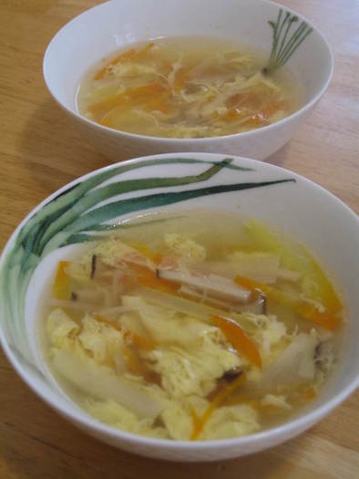 具沢山な卵スープ（中華風）の写真