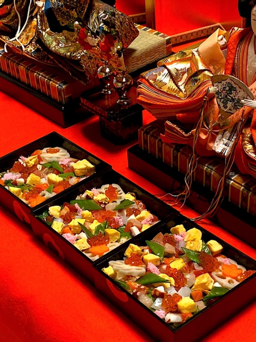 雛祭りに海鮮ちらし寿司の画像