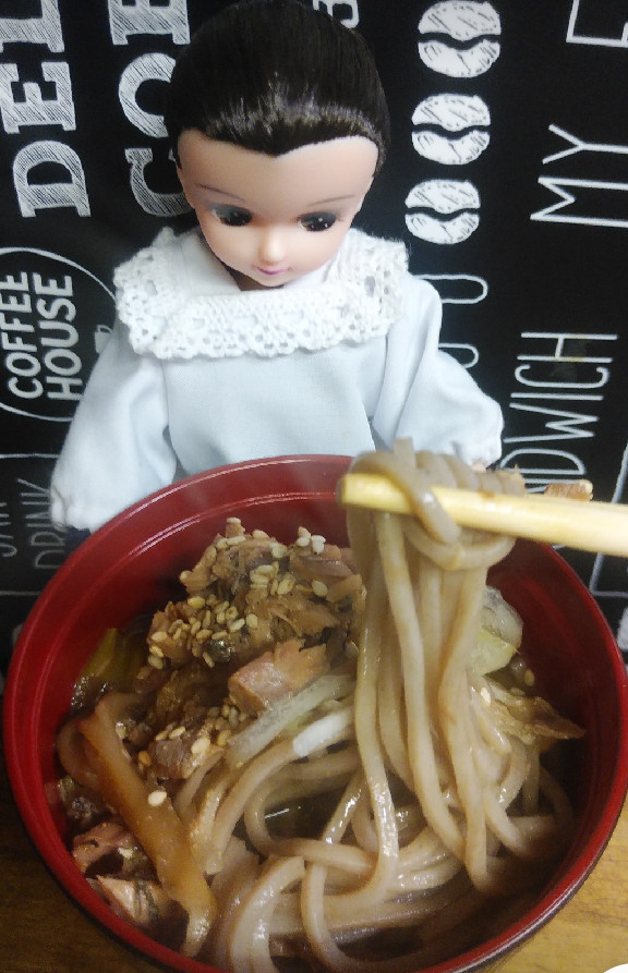 リカちゃん♡サバ缶で蕎麦ꕤの画像