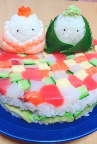 ひな祭り♡簡単！彩りちらし寿司ケーキ