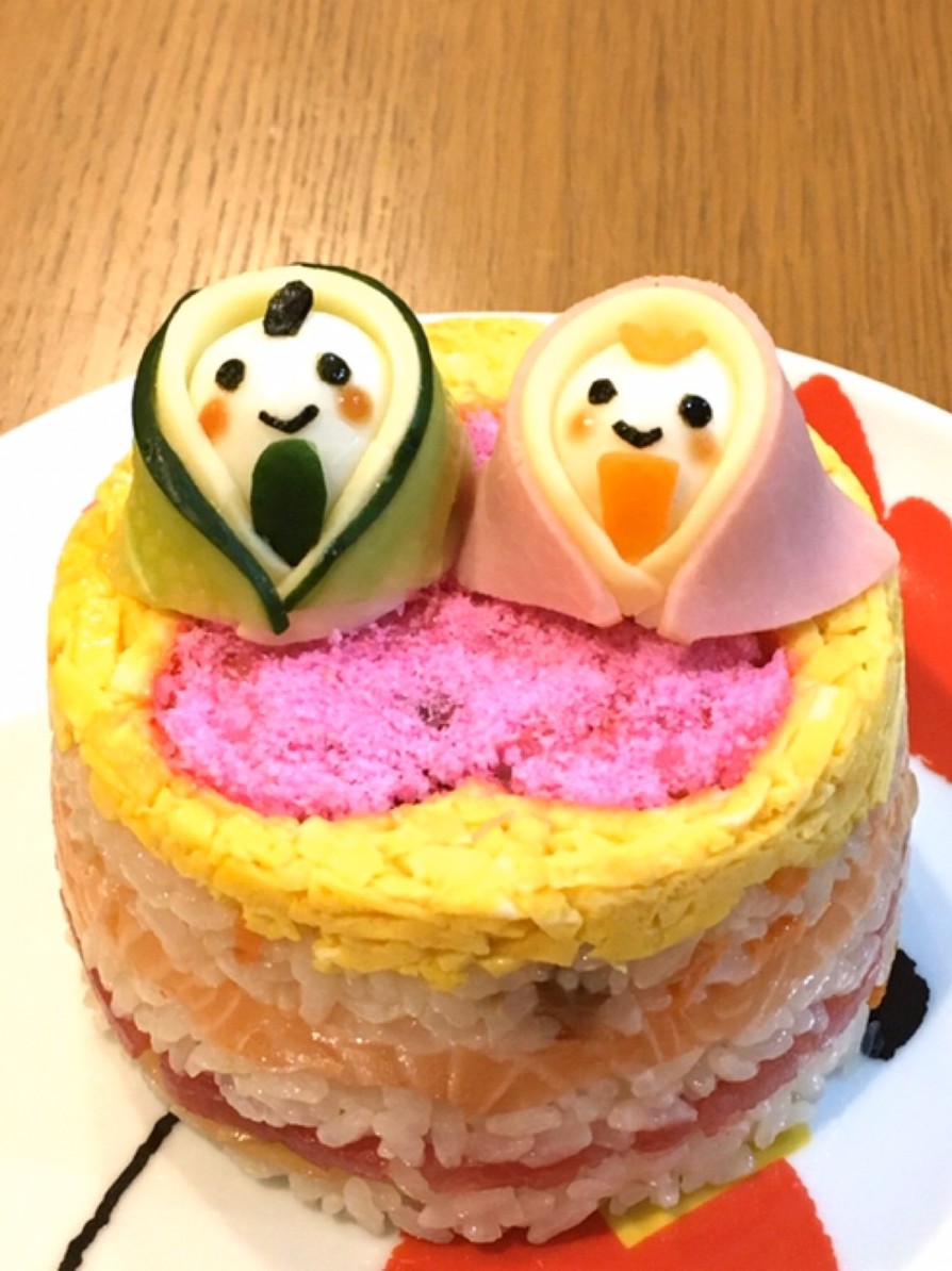 ちらし寿司ケーキ☆ひな祭り☆簡単の画像