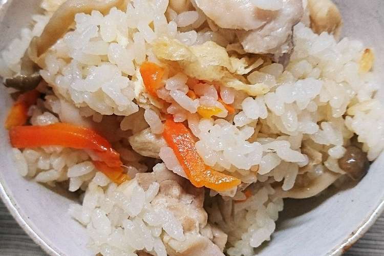鶏ももとキノコのシンプル炊き込みご飯 レシピ 作り方 By Michi 630 クックパッド 簡単おいしいみんなのレシピが358万品