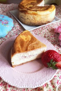 ホワイトデーに♡苺のベイクドチーズケーキ