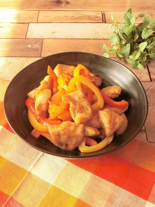鶏胸肉とパプリカの味噌マヨソテーの画像