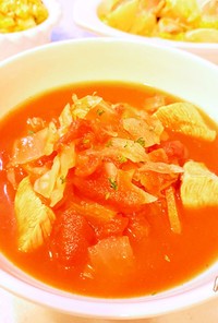 鶏胸肉と野菜のトマトスープ(^^)♡