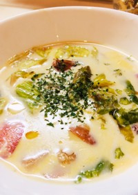 春野菜の豆乳スープ