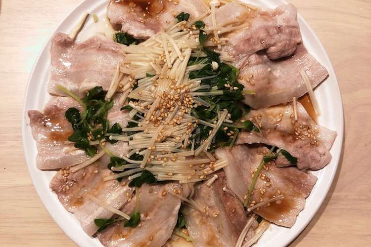 簡単 レンジで豚バラえのき豆苗蒸し レシピ 作り方 By 簡単 まいちゃん クックパッド 簡単おいしいみんなのレシピが375万品
