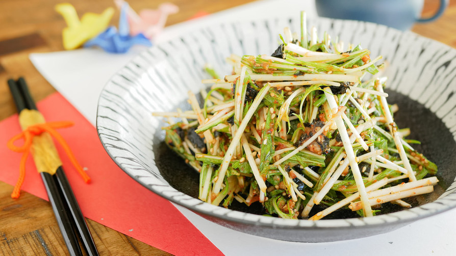 水菜と海苔の韓国風和え物の画像