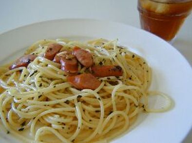 バジルとチョリソーのスパゲティ☆の写真