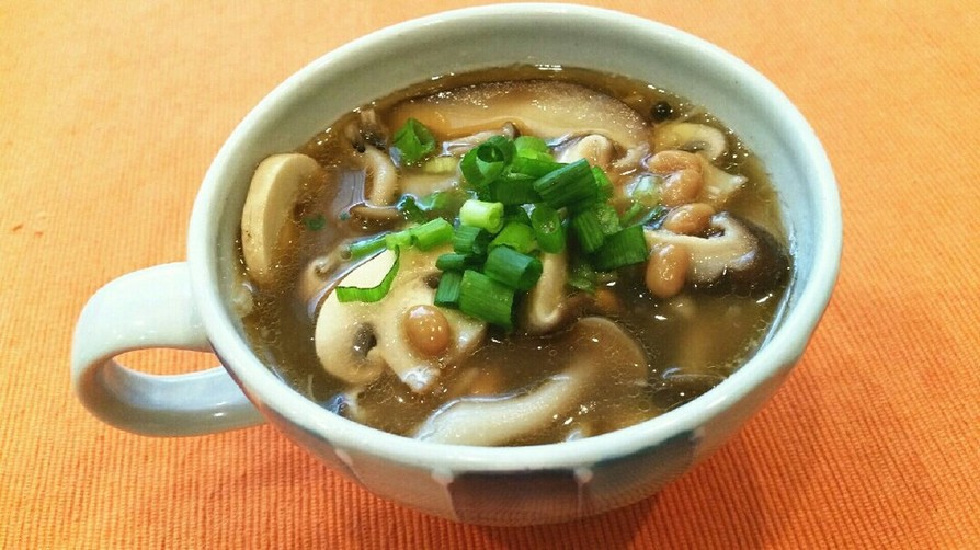 簡単♡醤油麹と生姜の納豆きのこスープの画像