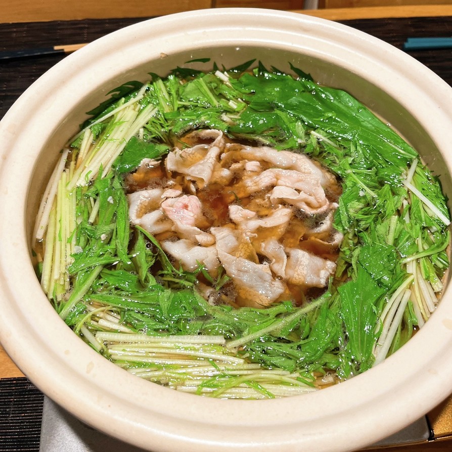 豚バラと水菜の鍋の画像