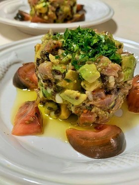 マグロのオリーブオイルタルタル