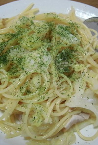 レンジDEパスタ：ベーコンとキャベツ