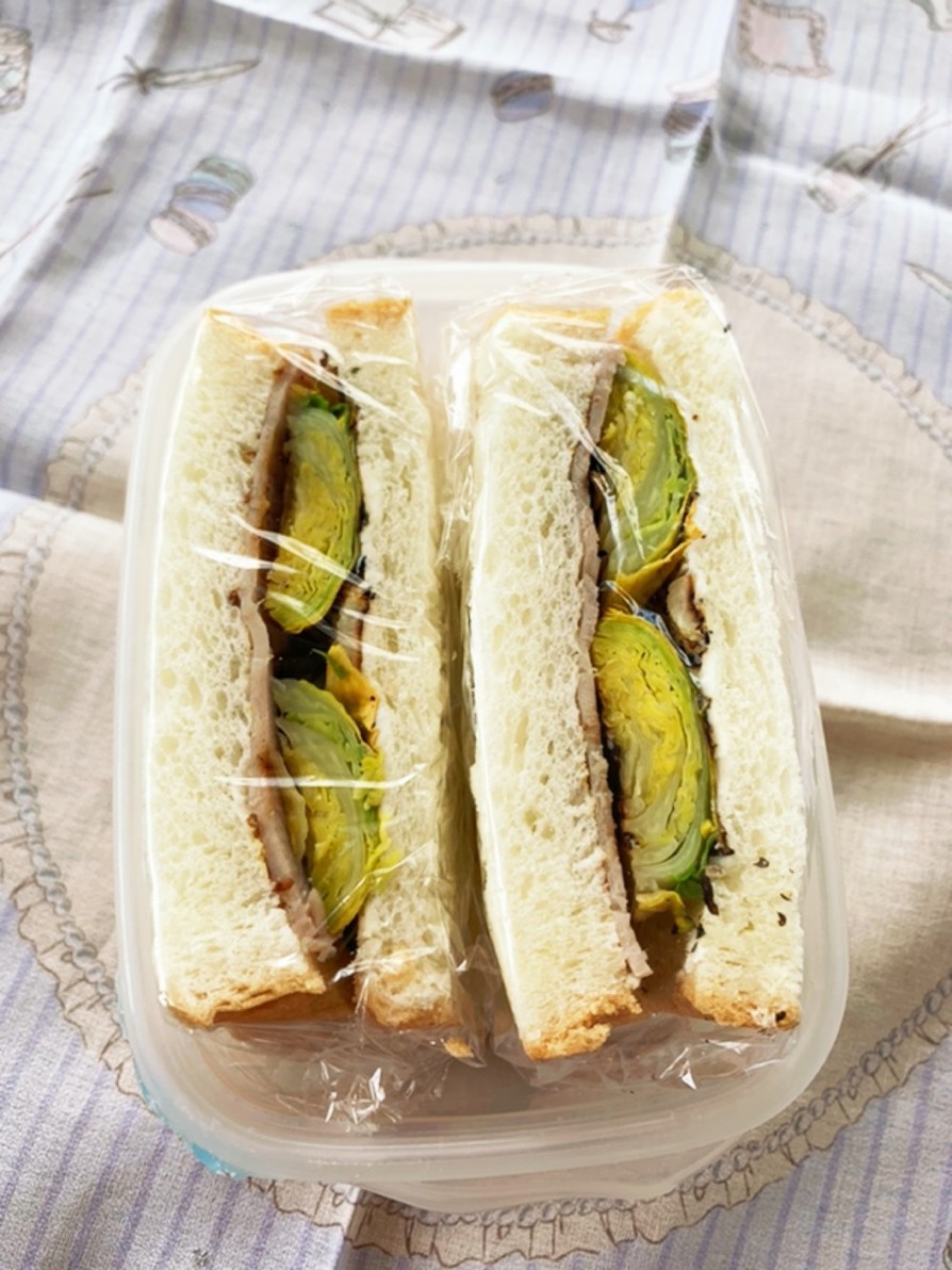 芽キャベツのサンドイッチの画像