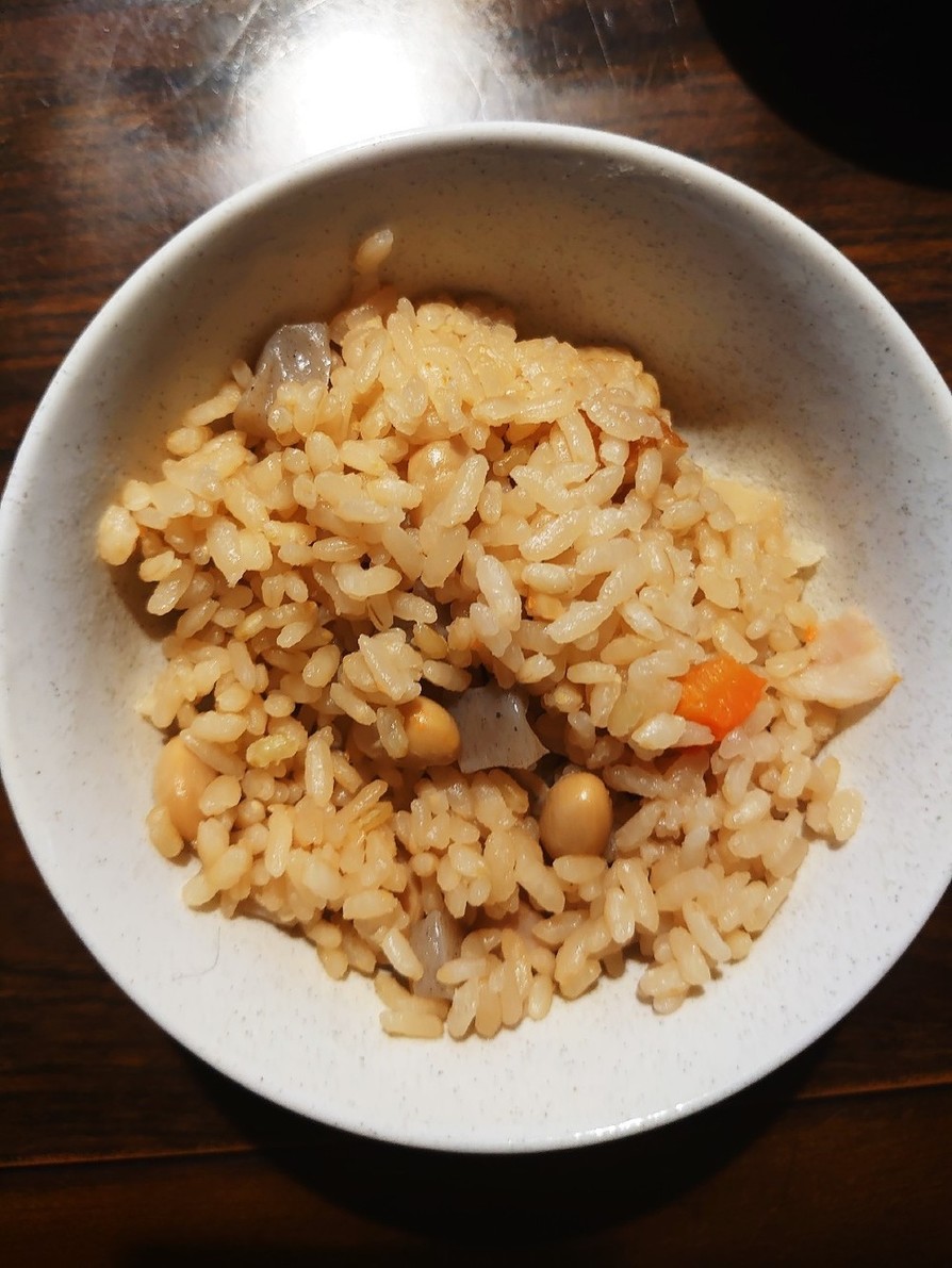 玄米五目煮豆ご飯の画像
