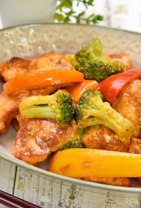 鶏むね肉と彩り野菜の甘酒ケチャマヨ炒め