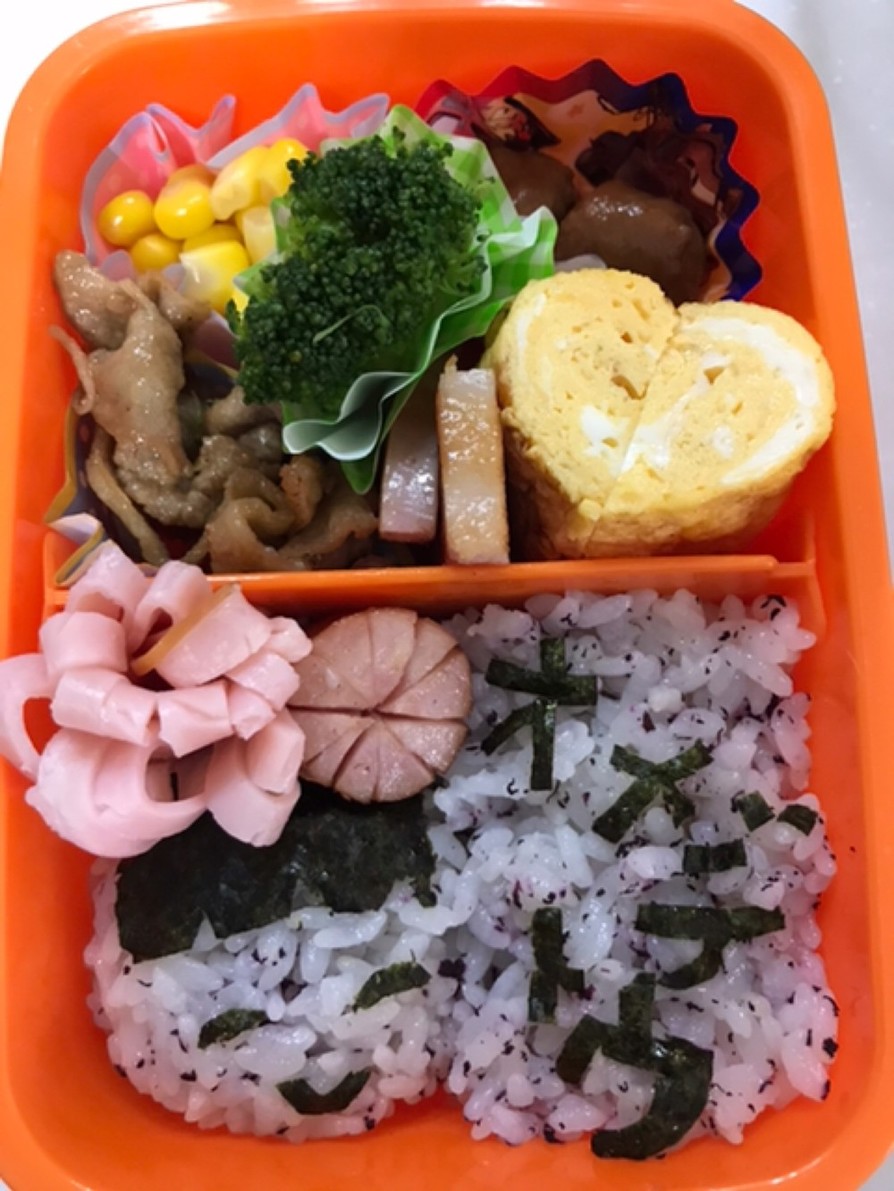 幼稚園最終日のお弁当の画像