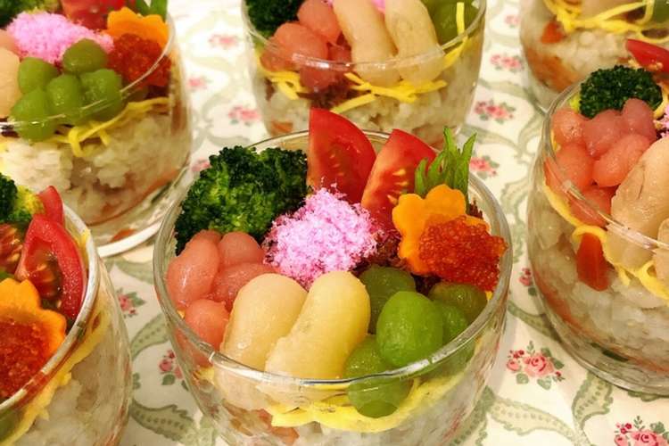 ひな祭りにカップ寿司 レシピ 作り方 By Xxxrirexxx クックパッド