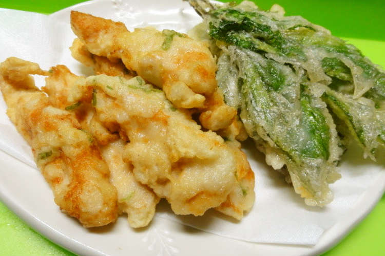 初めての明日葉の天ぷら とり天 レシピ 作り方 By Yamabuki1 クックパッド