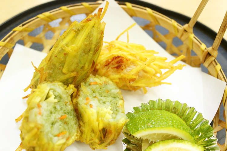 緑がキレイ 桑抹茶みの揚げ レシピ 作り方 By お茶村 クックパッド 簡単おいしいみんなのレシピが363万品