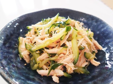 やみつき！きゅうりとササミ肉の中華サラダの写真
