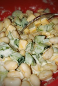 簡単 大豆とキュウリのサラダ