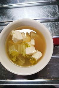 白菜、豆腐、大根のお味噌汁(^o^)