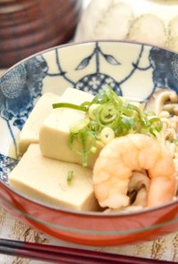 高野豆腐と海老の煮物