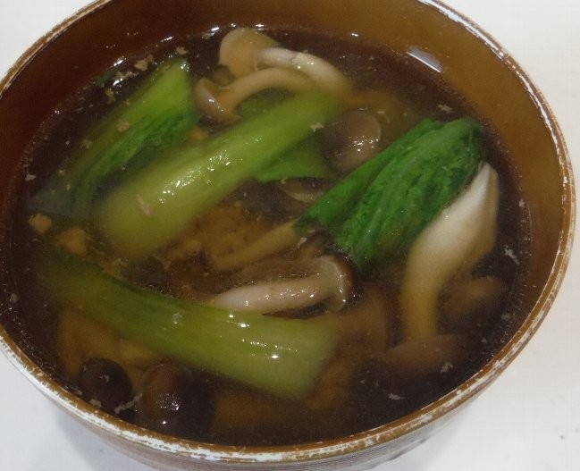 チンゲン菜とひき肉のスープ(所要15分)の画像