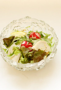 水菜とチキンのフレンチドレッシングサラダ